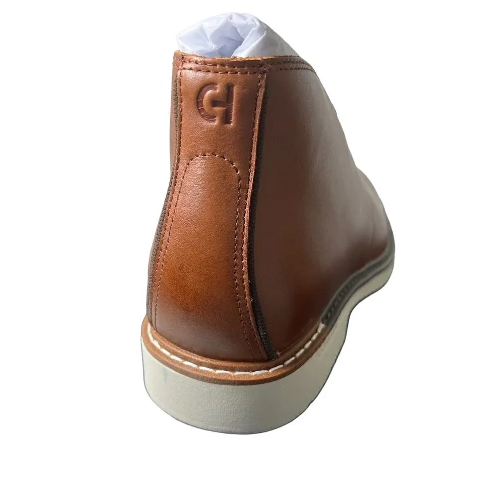 Cole Haan Mens Brown Leather Go To Lace Up White Sole Chukka Boots Sz 9 New